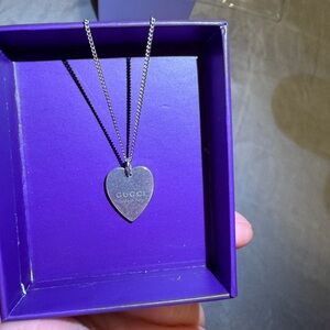 Gucci Silver Heart Necklace